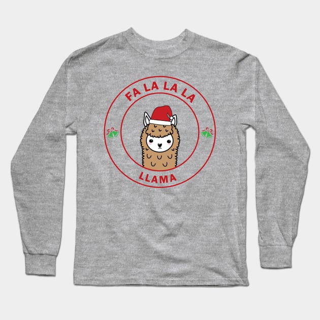 Christmas Llama Long Sleeve T-Shirt by Mint Cloud Art Studio